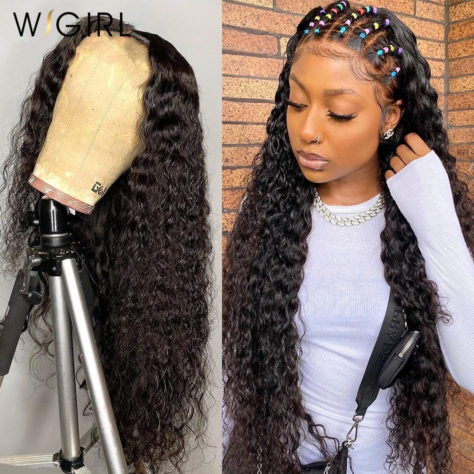 4x4 Lace Front Human Hair Clousre Wigs Deep Wave -p - wigirlhair