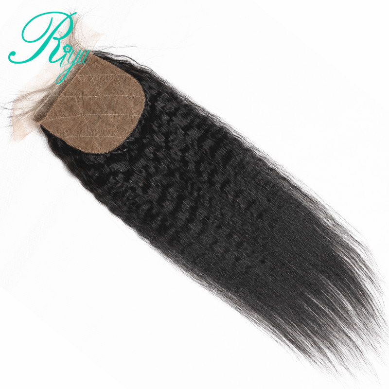 4X4 Silk Base Closure Brazilian Hair Kinky Straight