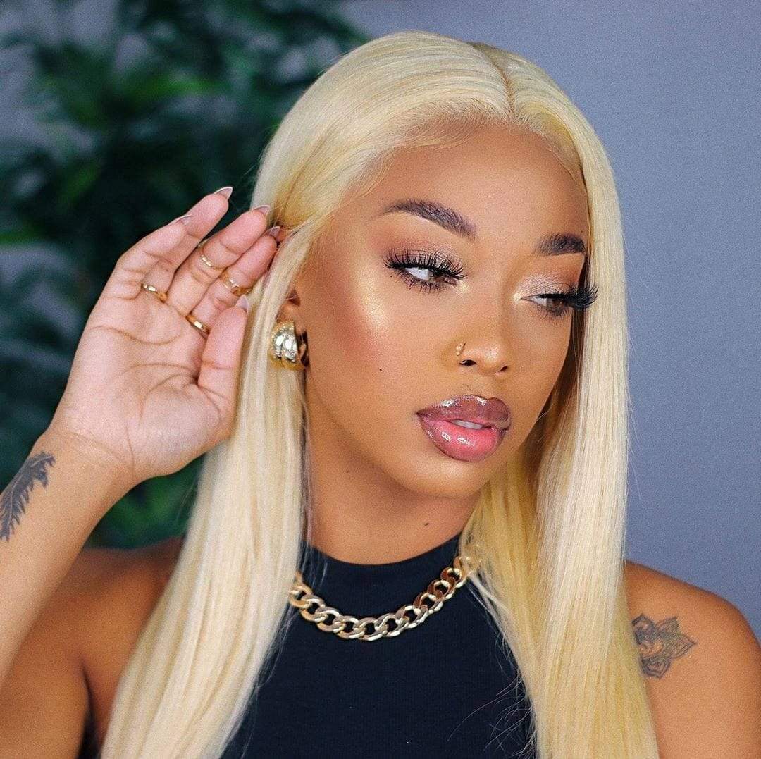4x4 613 Lace Front Wig Straight Blonde Wigs Brazilian Human Hair - wigirlhair
