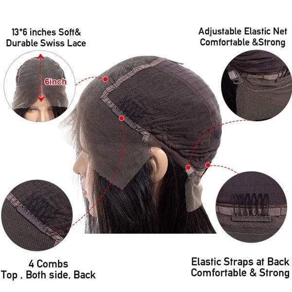 250% 13x6 Lace Front Human Hair Wigs pre plucked Deep Wave Long Wig-wigirlhair