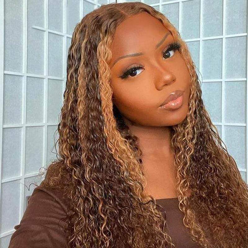 13x4 #4 Highlight Deep Wave Lace Front Wig Virgin Human Hair-wigirlhair