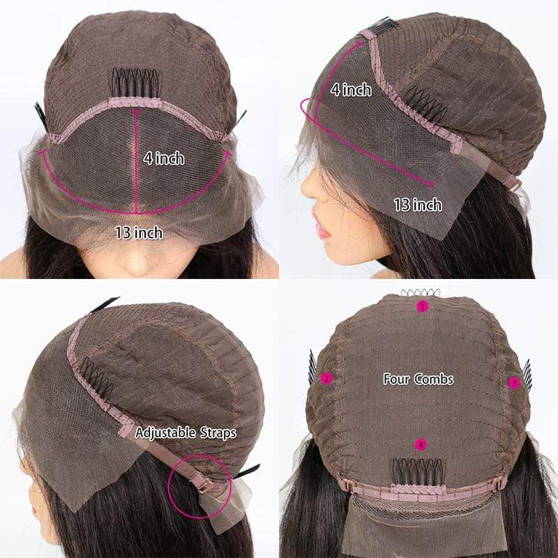 13x4 #4 Highlight Deep Wave Lace Front Wig Virgin Human Hair-wigirlhair