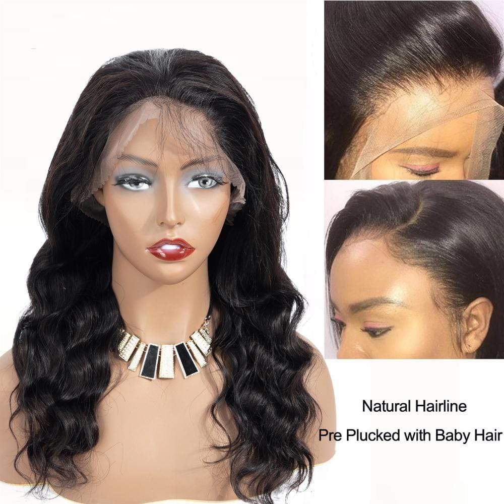 180% Body Wave 360 Lace Frontal Wigs Pre-plucked Human Hair Wig-wigirlhair