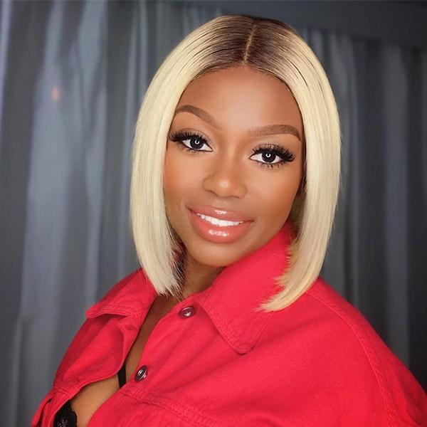 1B/613 Blonde Lace Wig Virgin Human Hair Bob wig - wigirlhair