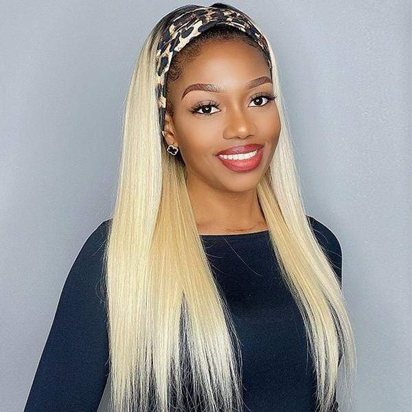 1B/613 Ombre Headband Wig Straight Virgin Human Hair(Get Free Headband) - wigirlhair