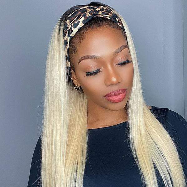 1B/613 Ombre Headband Wig Straight Virgin Human Hair(Get Free Headband) - wigirlhair