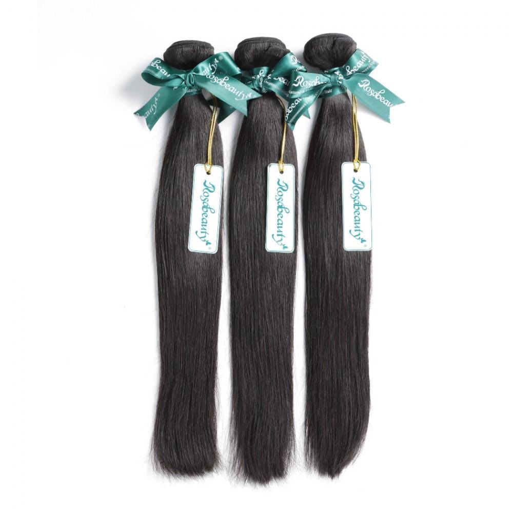 7A 3 Bundles Hair Weave Brazilian Hair With Silk Base Closure Straight