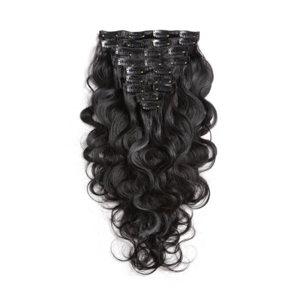 #1B 140G Brazilian Hair Body Wave Clip in Hair Extension 10PSet