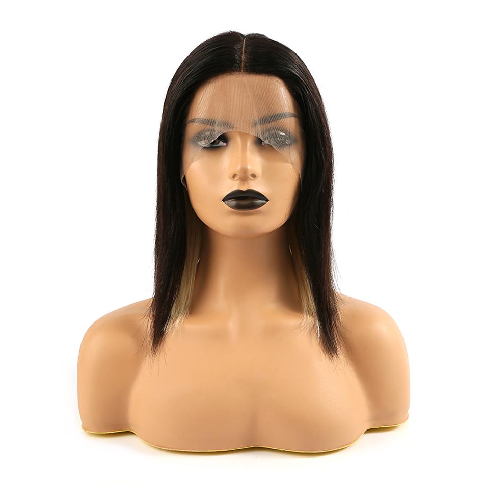 Highlight Mix Color Bob Wig Ombre Human Hair Silky Blunt Cut(Needs Customization) - wigirlhair