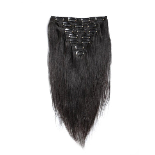 100G Brazilian Hair Straight Clip in Hair Extension #1B #1 #2 #4#613 7PSet