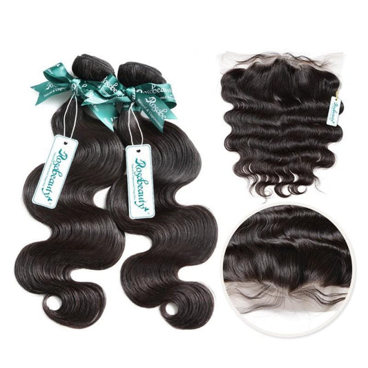 7A 2Bundles Brazilian Hair with Frontal Body Wave