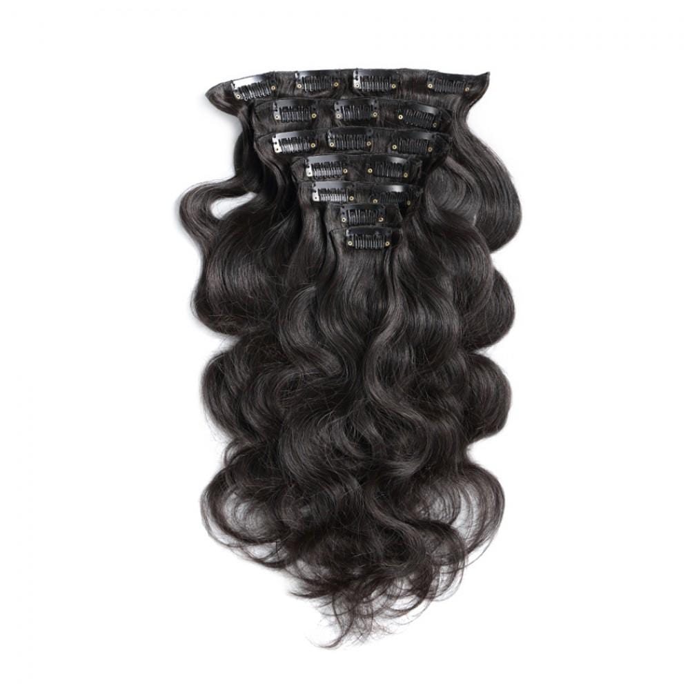 #1B 100G Brazilian Hair Body Wave Clip in Hair Extension 7PSet