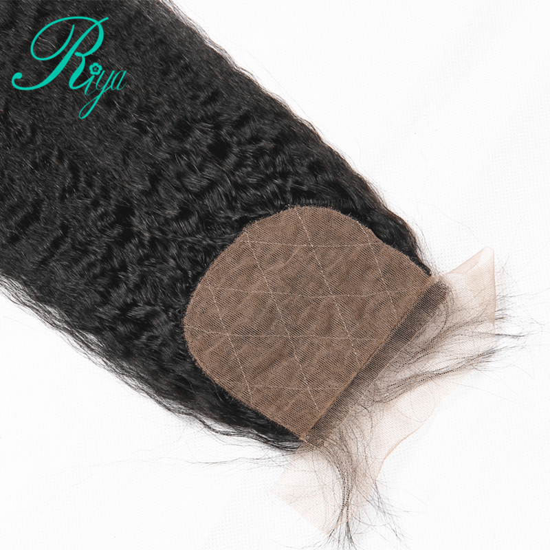 4X4 Silk Base Closure Brazilian Hair Kinky Straight