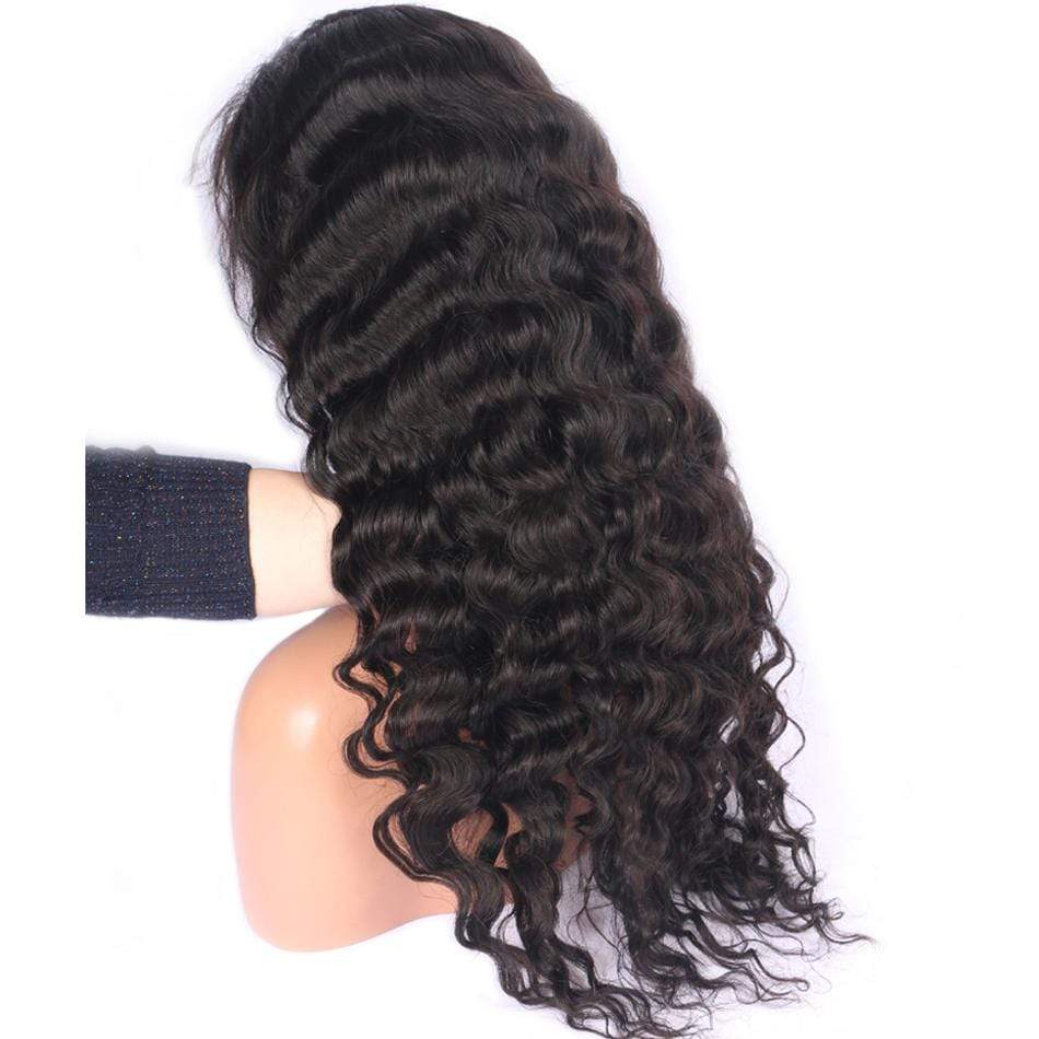 200% 13x6 Lace Front Human Hair Wigs pre plucked Deep Wave Long Wig-wigirlhair