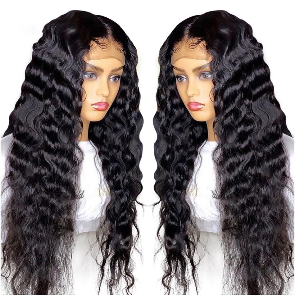 200% 13x6 Lace Front Human Hair Wigs pre plucked Deep Wave Long Wig-wigirlhair