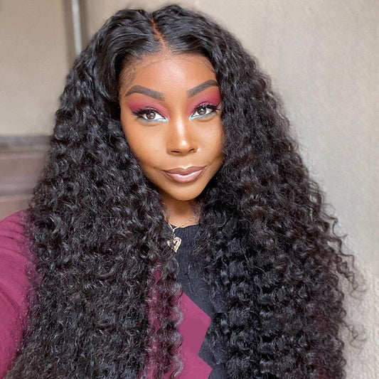 250% 13x6 Lace Front Human Hair Wigs pre plucked Deep Wave Long Wig-wigirlhair