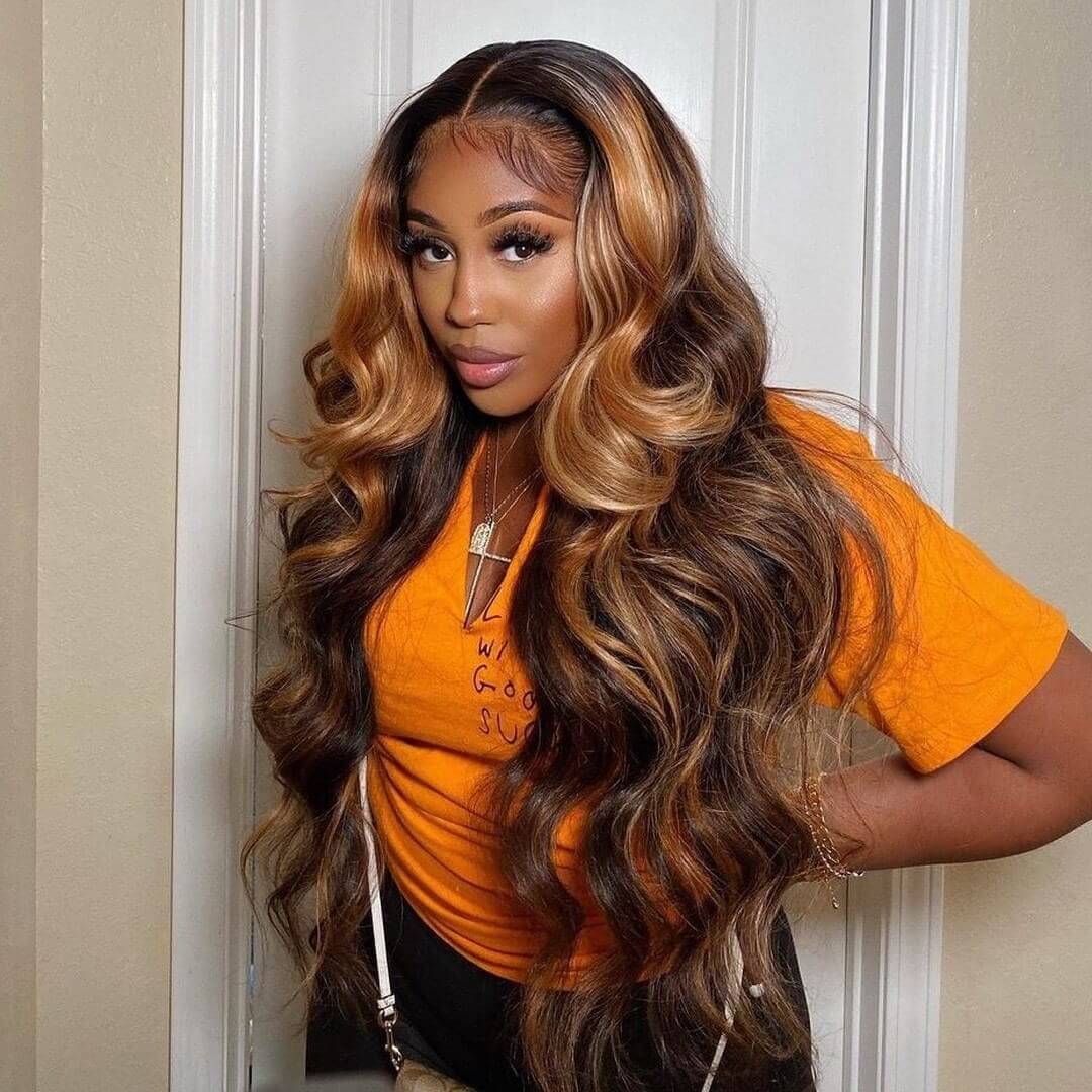 T Part Lace Ombre Body Wave Human Hair Lace Front Wig - wigirlhair
