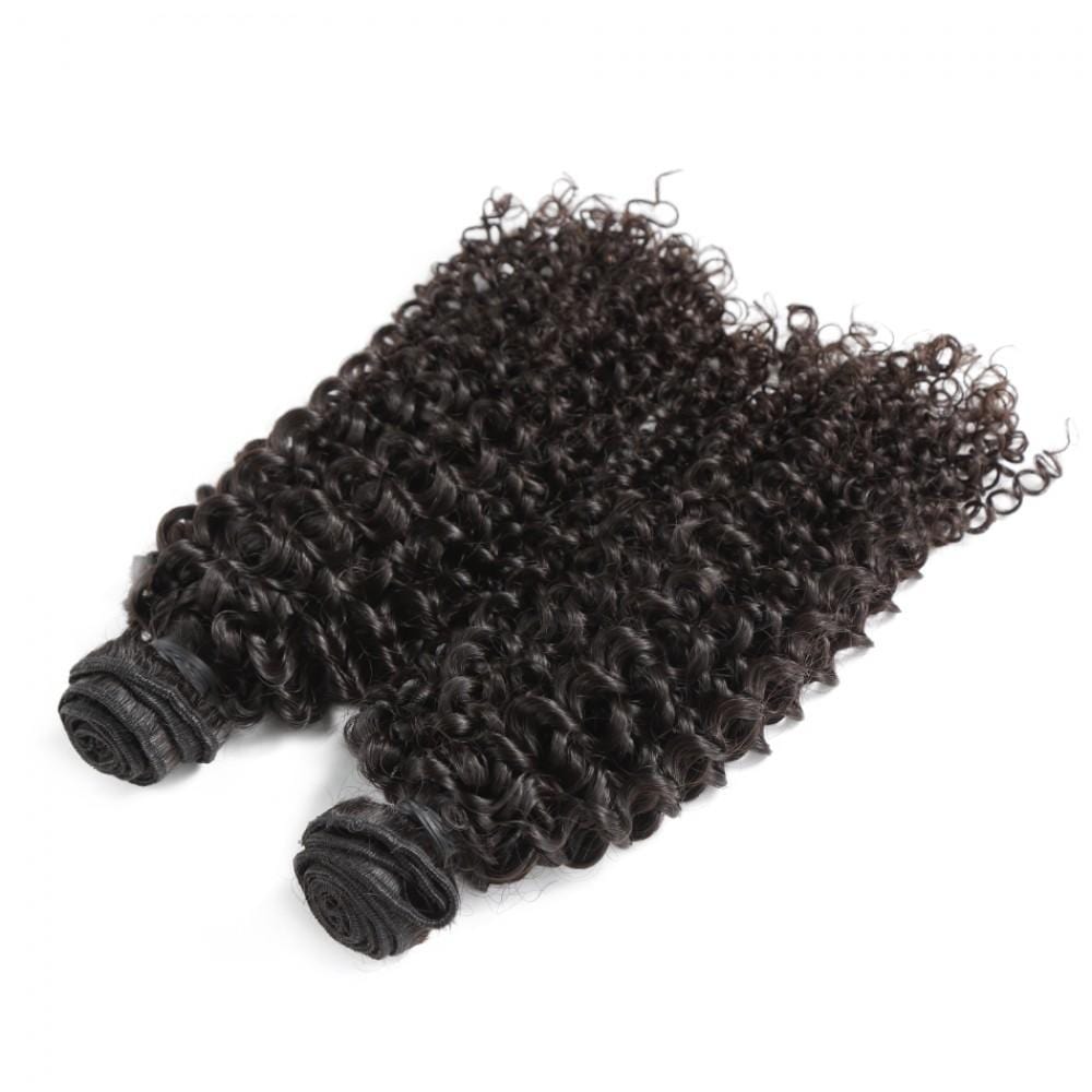 7A 2 Bundles Brazilian Hair With Frontal Kinky Curly