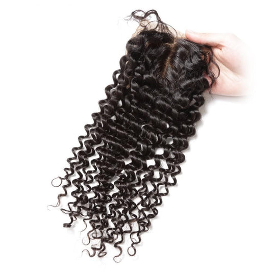 4X4 Silk Base Closure Brazilian Hair Deep wave