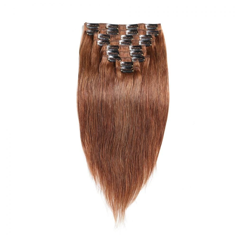 140G Brazilian Hair Straight Clip in Hair Extension #1B #1 #2 #4#613 10PSet