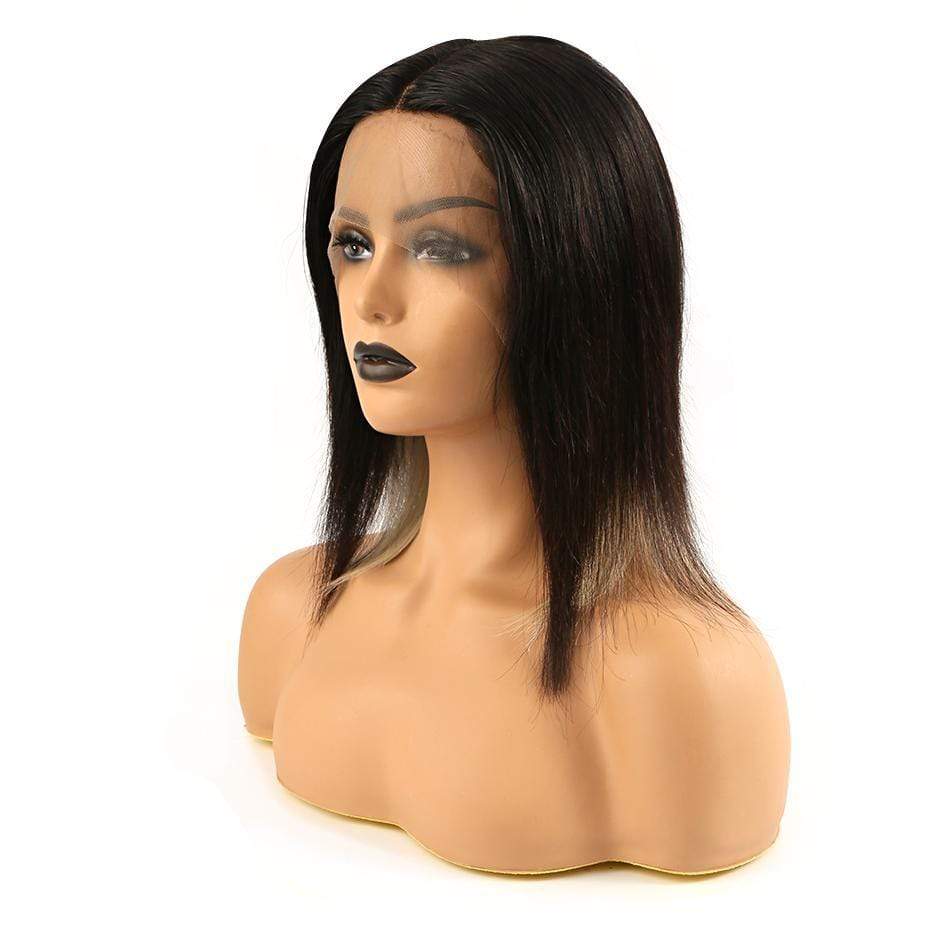 Highlight Mix Color Bob Wig Ombre Human Hair Silky Blunt Cut(Needs Customization) - wigirlhair