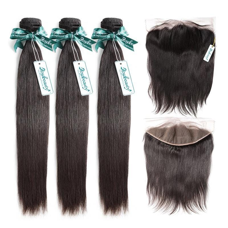 7A 3 Bundles Brazilian Hair with 13x6 Frontal Straight - wigirlhair