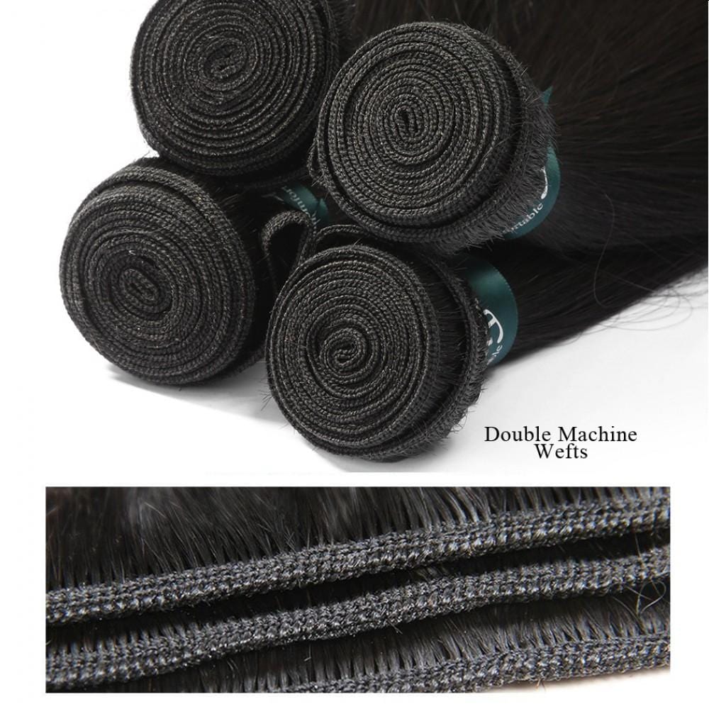 7A 3 Bundles Hair Weave Brazilian Hair With 5x5 Lace Closure Straight - wigirlhair