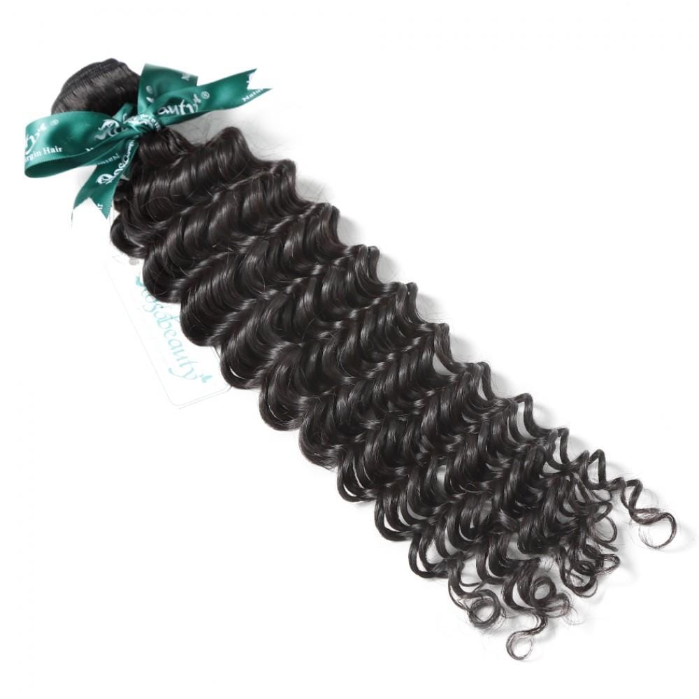 7A 4 Bundles Hair Weave Brazilian Hair With Silk Base Closure Deep Wave