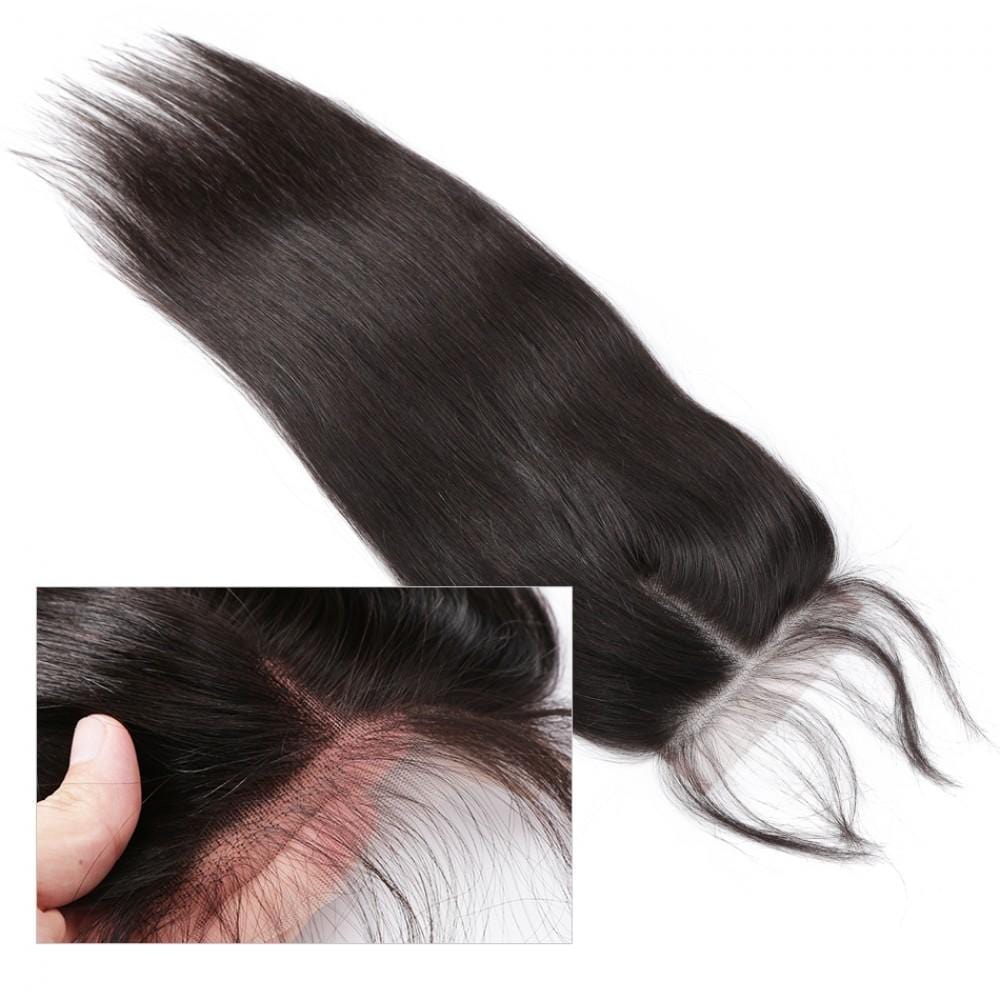 4X4 Lace Closure Brazilian Hair Natural Straight
