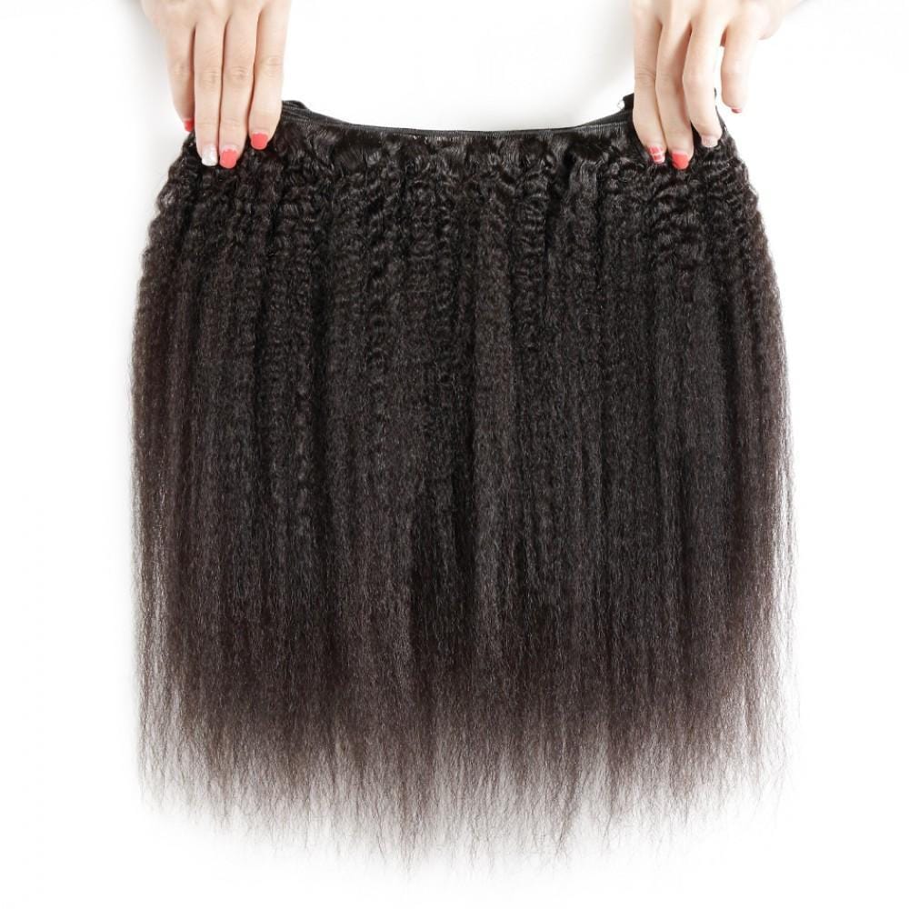 7A 2 Bundles Brazilian Hair with Frontal Kinky Straight