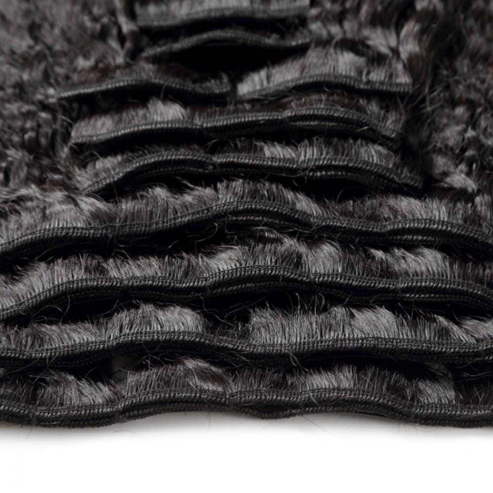 70G Brazilian Hair Kinky Straight Clip in Hair Extension #1B 7PSet