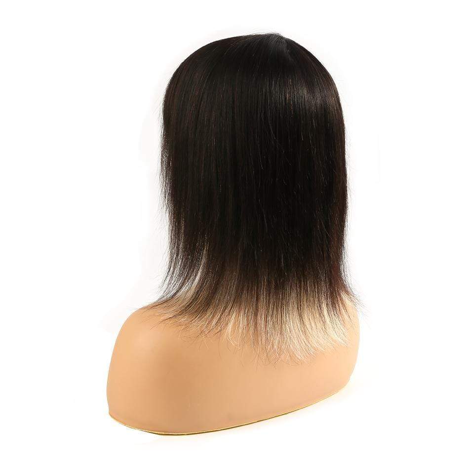Highlight Mix Color Bob Bang Wig Ombre Human Hair Silky Blunt Cut - wigirlhair