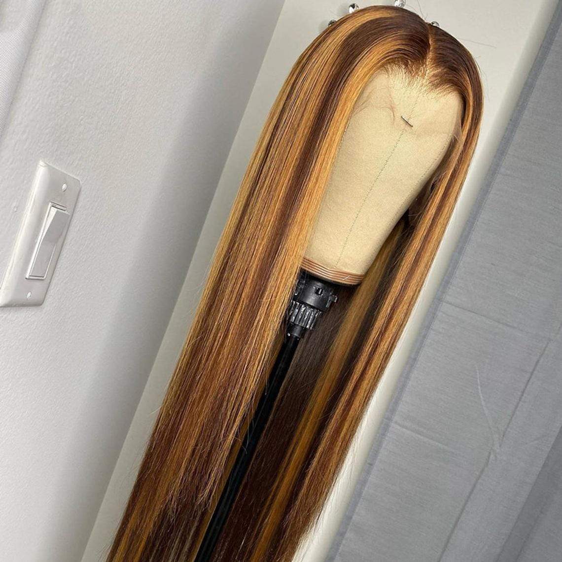 #4/27 13x4 Straight Ombre Lace Front Wig Highlight Virgin Human Hair - wigirlhair