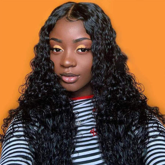 4x4 Lace Front Human Hair Closure Wigs Deep Wave - wigirlhair