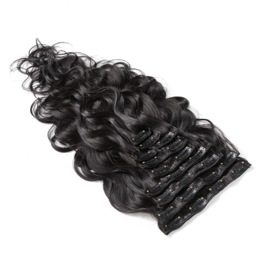 #1B 140G Brazilian Hair Body Wave Clip in Hair Extension 10PSet