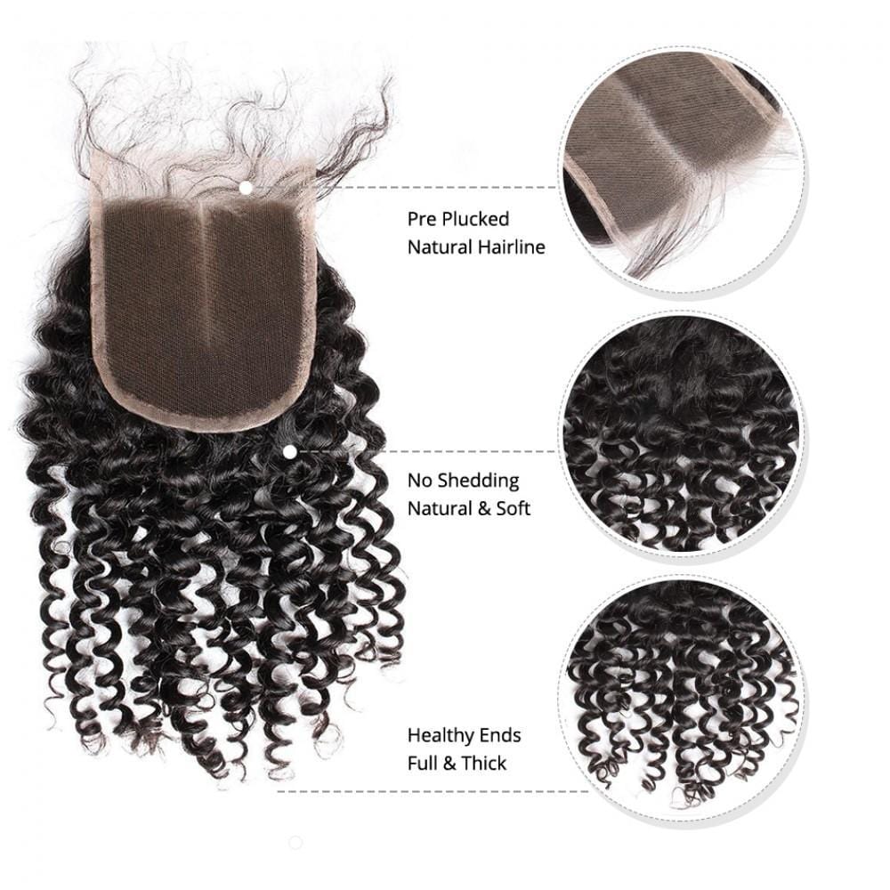 4X4 Lace Closure Brazilian Hair Deep wave