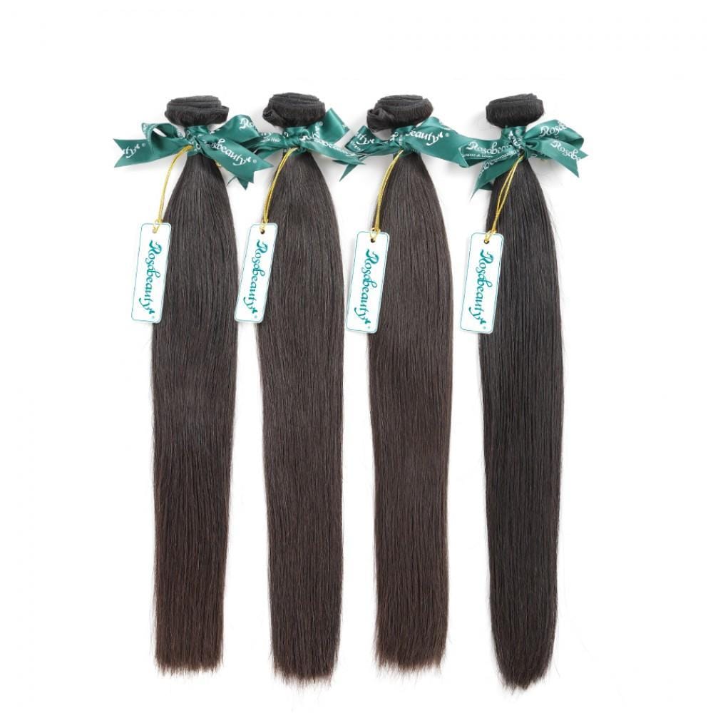 7A 4 Bundles Hair Weave Brazilian Hair With Lace Closure Straight