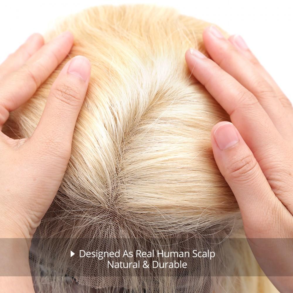 #613 Blonde Straight Bob Wig Human Hair Lace Front Wig Silky Blunt Cut-wigirlhair