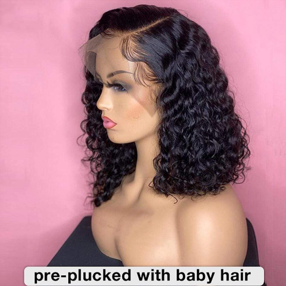 4x4 Curly Bob Wig Human Hair Wigs Deep Wave - wigirlhair