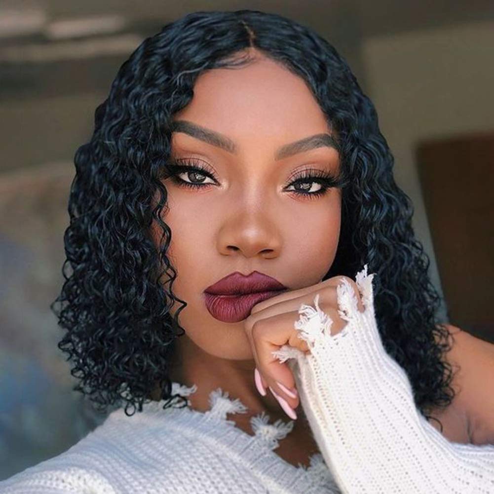 4x4 Curly Bob Wig Human Hair Wigs Deep Wave-wigirlhair