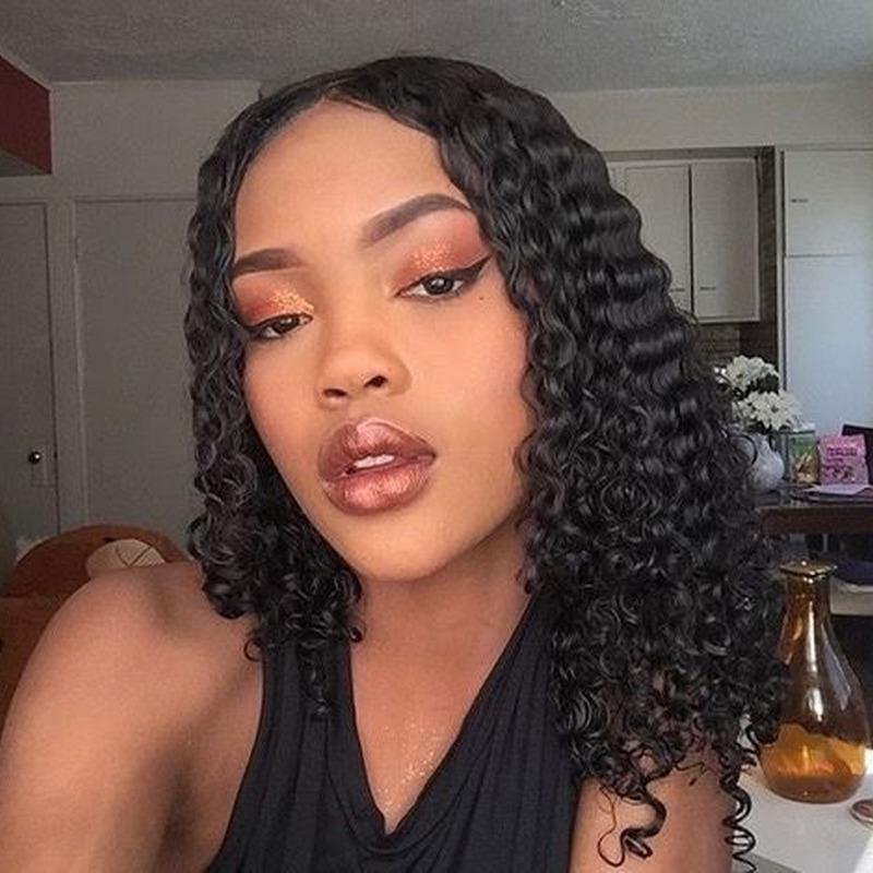 4x4 Curly Bob Wig Human Hair Wigs Deep Wave-wigirlhair