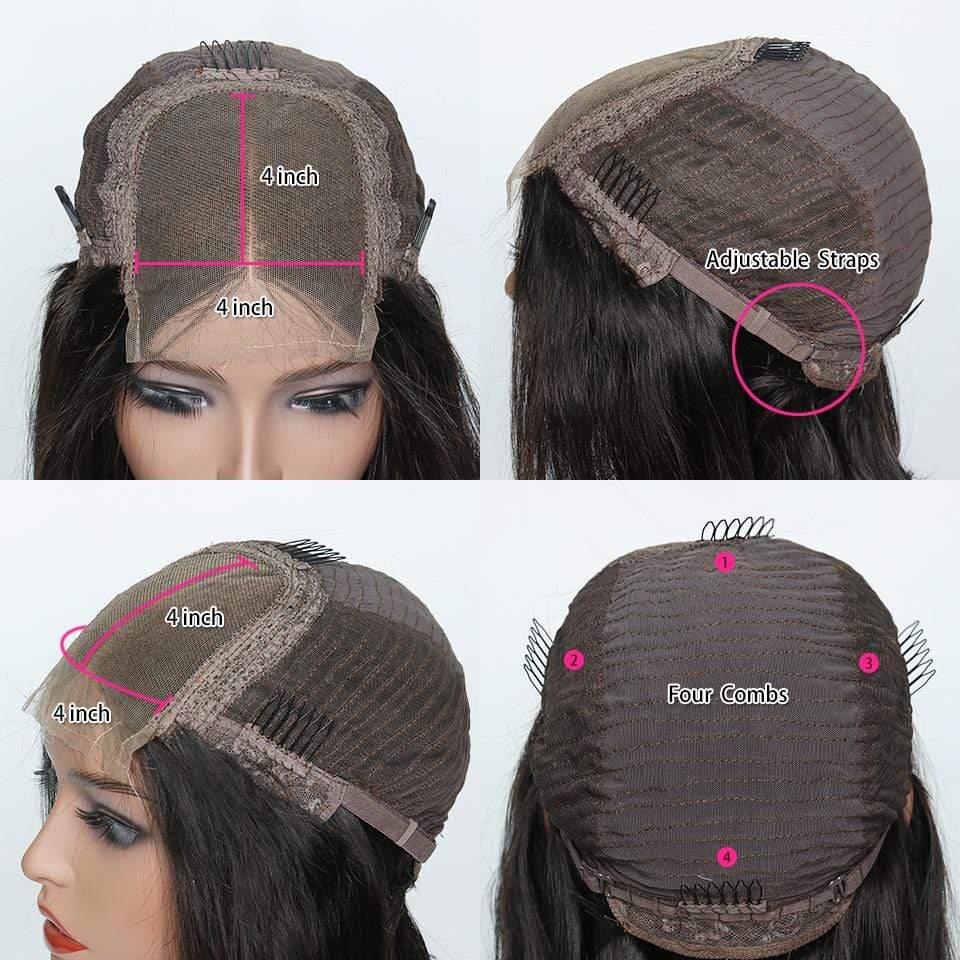 4x4 Highlight Brown Virgin Human Hair Lace Front Wig Body Wave-wigirlhair