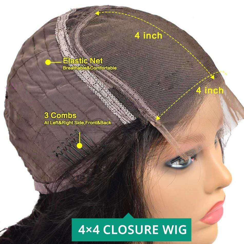 4x4 Lace Front Human Hair Closure Wigs Body Wave - wigirlhair