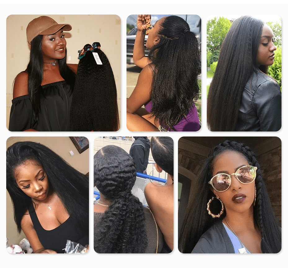 8A Hair Weave Brazilian Hair Kinky Straight - wigirlhair