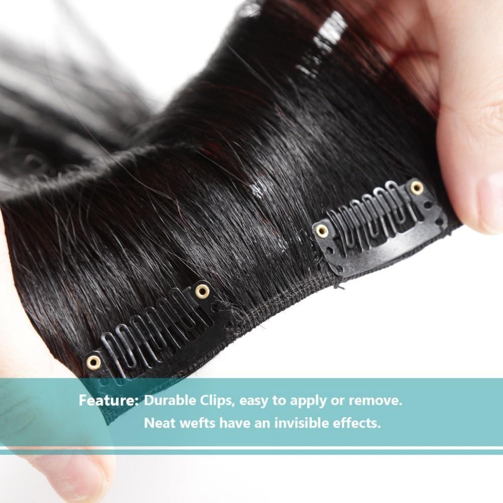 140G Brazilian Hair Straight Clip in Hair Extension #1B #1 #2 #4#613 10PSet