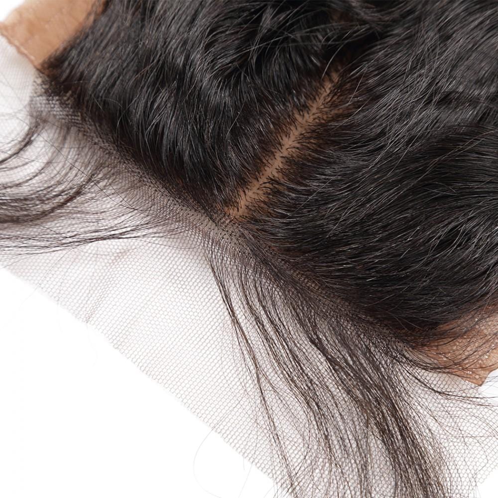 7A 4 Bundles Hair Weave Brazilian Hair With Silk Base Closure Deep Wave