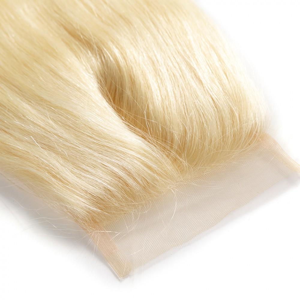 #613 Blonde 4x4 Lace Closure Natural Straight