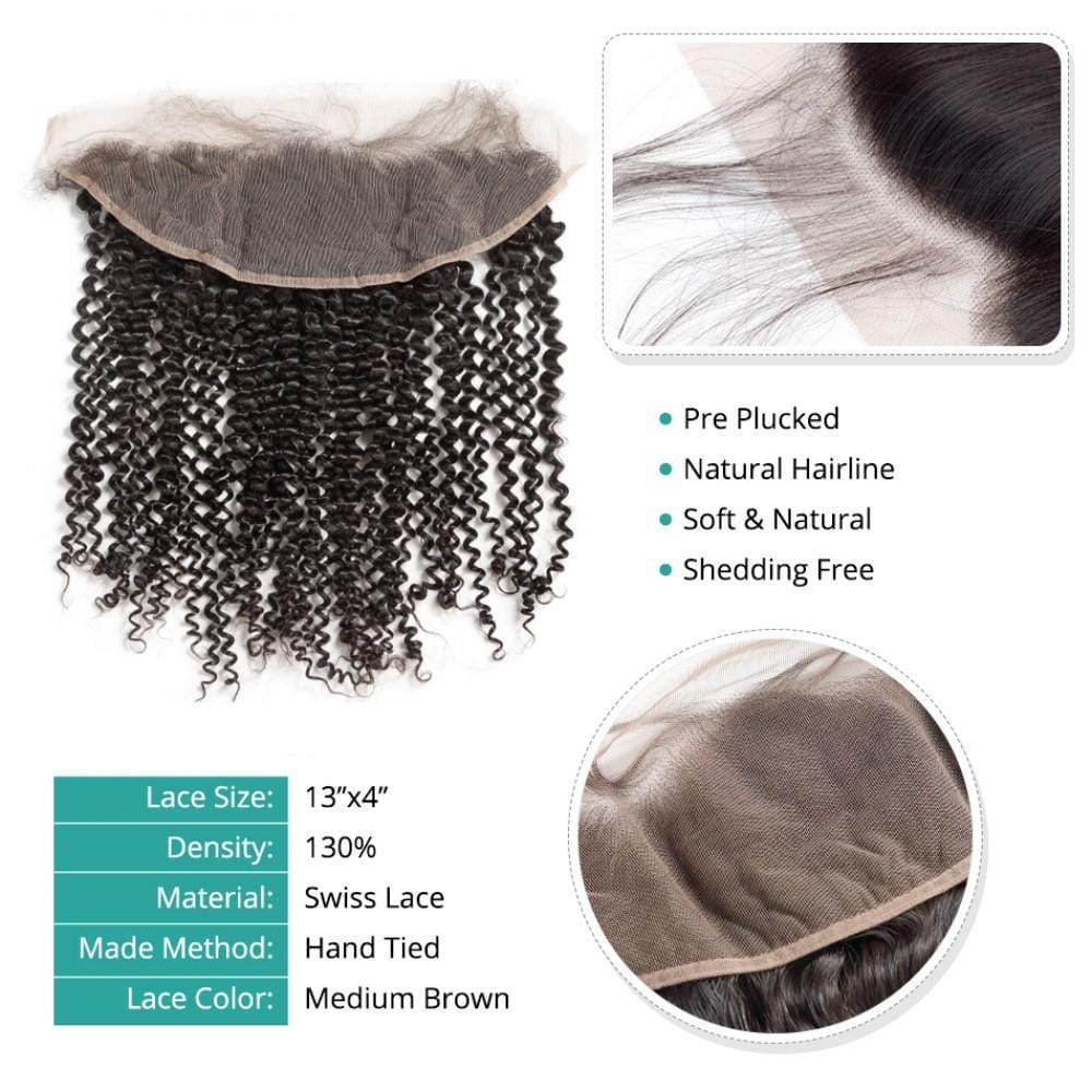 13x4 Lace Frontal Brazilian Hair Kinky Curly