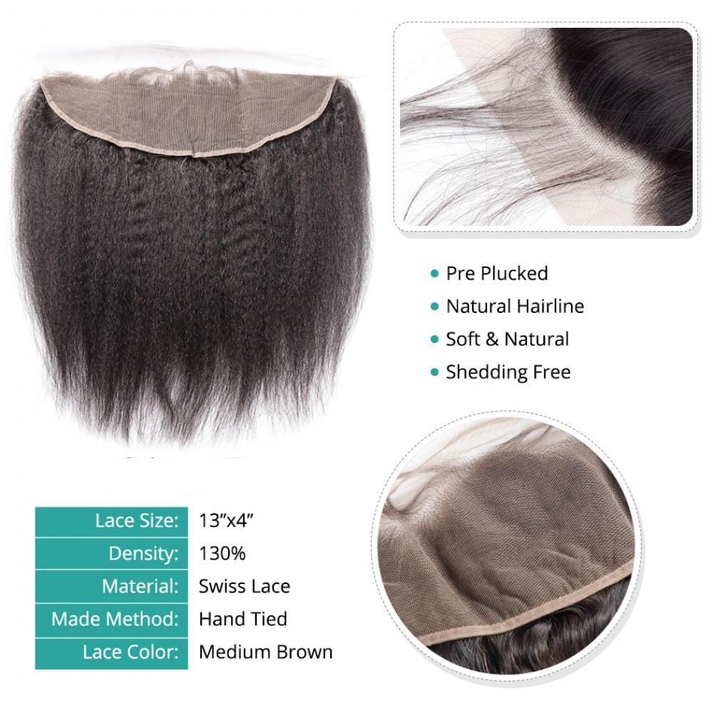 13x4 Lace Frontal Brazilian Hair Kinky Straight