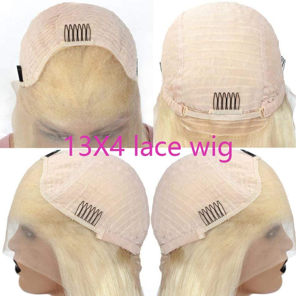 #613 Blonde Straight Bob Wig Human Hair Lace Front Wig Silky Blunt Cut-wigirlhair